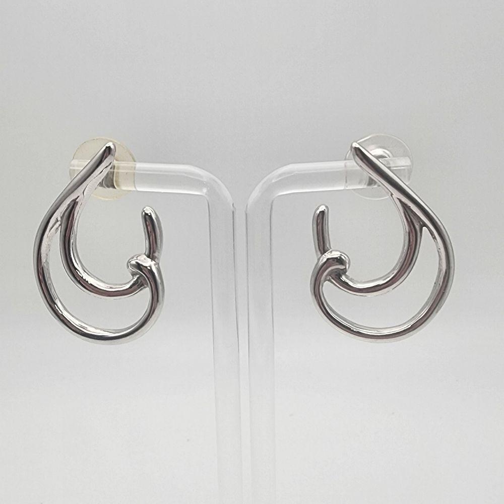 Trifari Silver Tone Post Earrings